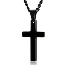 Load image into Gallery viewer, Black Titanium Steel Cross Necklace/ Black Chain Pendant Necklace