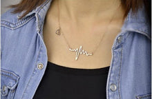 Load image into Gallery viewer, Love Shaped Titanium Steel Heartbeat Chain Heart Pendant Necklace