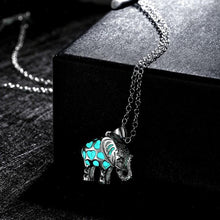Load image into Gallery viewer, Hollow Elephant With Night Stone Pendant
