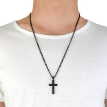 Load image into Gallery viewer, Black Titanium Steel Cross Necklace/  Black Chain Pendant Necklace
