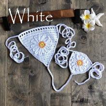 Load image into Gallery viewer, Handmade Crochet Flower Micro Bikini
