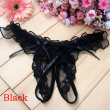 Load image into Gallery viewer, Flower Bow Lace Crotchless Panties
