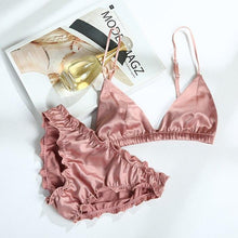 Load image into Gallery viewer, Satin Triangle Bralette Set
