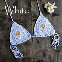 Load image into Gallery viewer, Handmade Crochet Flower Micro Bikini
