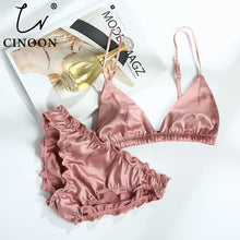 Load image into Gallery viewer, Satin Triangle Bralette Set
