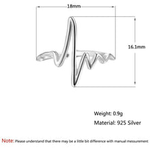 Load image into Gallery viewer, 925 Silver Heartbeat Finger Ring.
