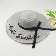 Load image into Gallery viewer, Hello Sunshine Fringed Beach Straw Hat
