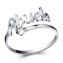 Load image into Gallery viewer, Silver Stainless Steel Love Abuela Cuff Ring.
