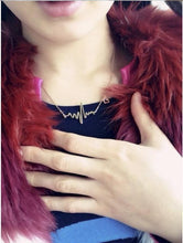 Load image into Gallery viewer, Love Shaped Titanium Steel Heartbeat Chain Heart Pendant Necklace
