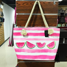 Load image into Gallery viewer, Hemp Rope Flamingo Canvas Shoulder Beach Bag
