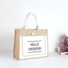 Load image into Gallery viewer, Hello Weekend Luxury Tote/ Beach Bag
