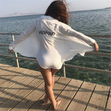 Load image into Gallery viewer, MERMAID Embroidery Robe Beach Cover Up
